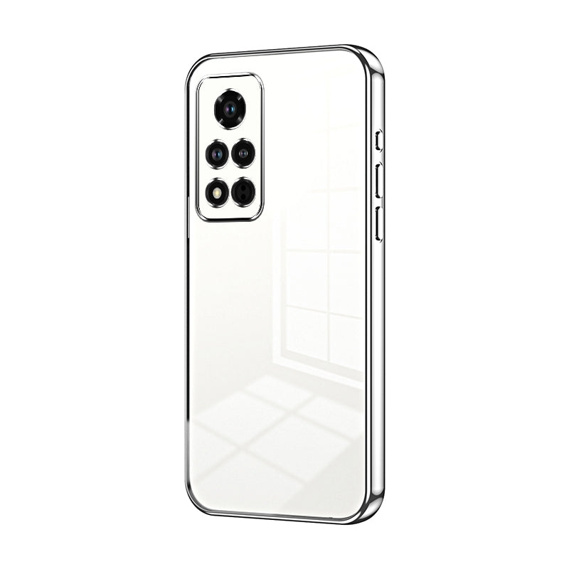 Honor V40 Transparent Fine Hole Phone Case - Crystal Clear Vacuum Plating, Anti-Fingerprint, Shock-Absorbing TPU Frame