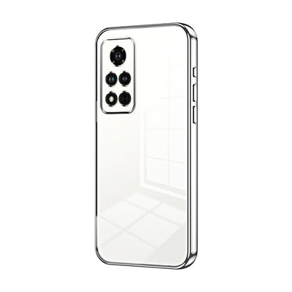 Honor V40 Transparent Fine Hole Phone Case - Crystal Clear Vacuum Plating, Anti-Fingerprint, Shock-Absorbing TPU Frame