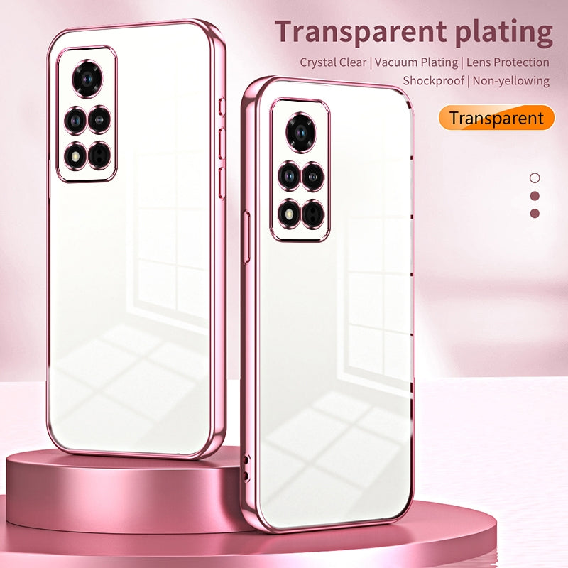 Honor V40 Transparent Fine Hole Phone Case - Crystal Clear Vacuum Plating, Anti-Fingerprint, Shock-Absorbing TPU Frame