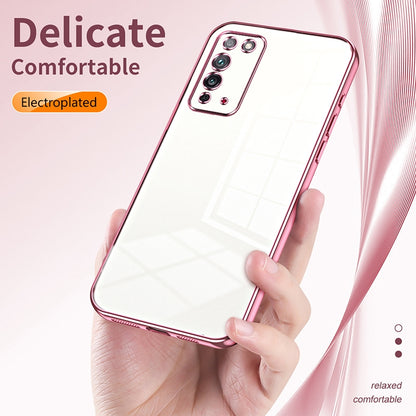 Honor X10 Transparent Fine Hole Phone Case - Crystal Clear Vacuum Plating, Anti-Fingerprint, Shock-Absorbing TPU Frame