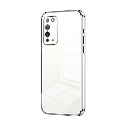 Honor X10 Transparent Fine Hole Phone Case - Crystal Clear Vacuum Plating, Anti-Fingerprint, Shock-Absorbing TPU Frame