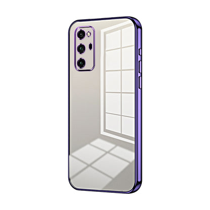 Honor V30 Pro Transparent Fine Hole Phone Case - Crystal Clear Vacuum Plating, Anti-Fingerprint, Shock-Absorbing TPU Frame