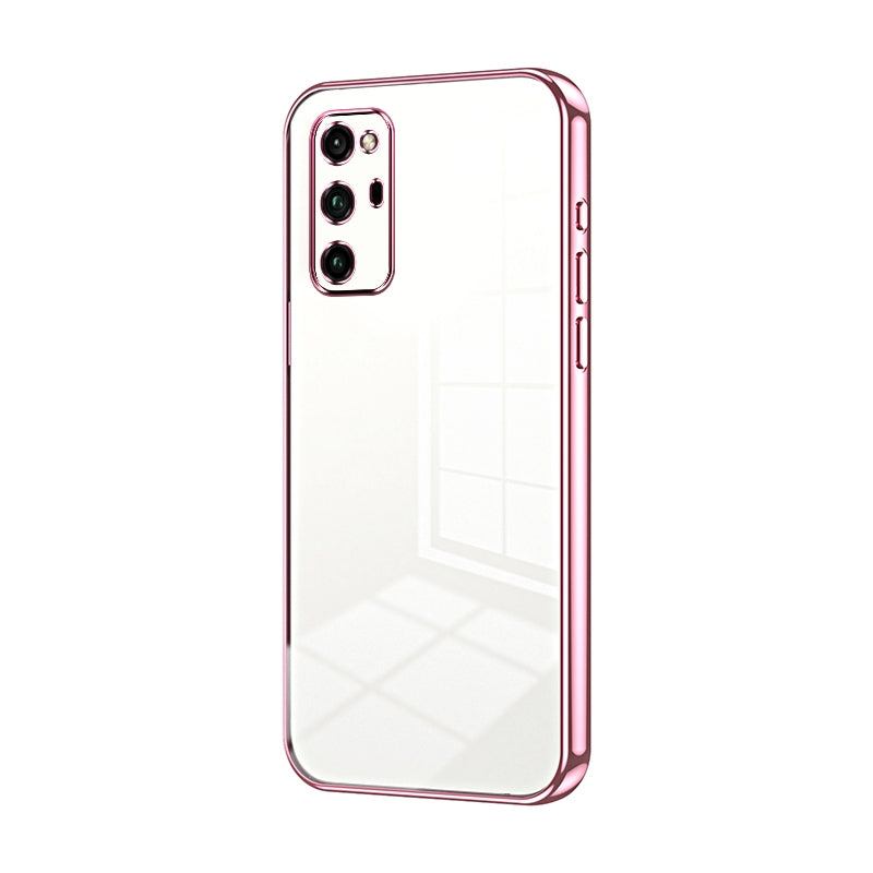 Honor V30 Pro Transparent Fine Hole Phone Case - Crystal Clear Vacuum Plating, Anti-Fingerprint, Shock-Absorbing TPU Frame