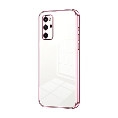 Honor V30 Pro Transparent Fine Hole Phone Case - Crystal Clear Vacuum Plating, Anti-Fingerprint, Shock-Absorbing TPU Frame