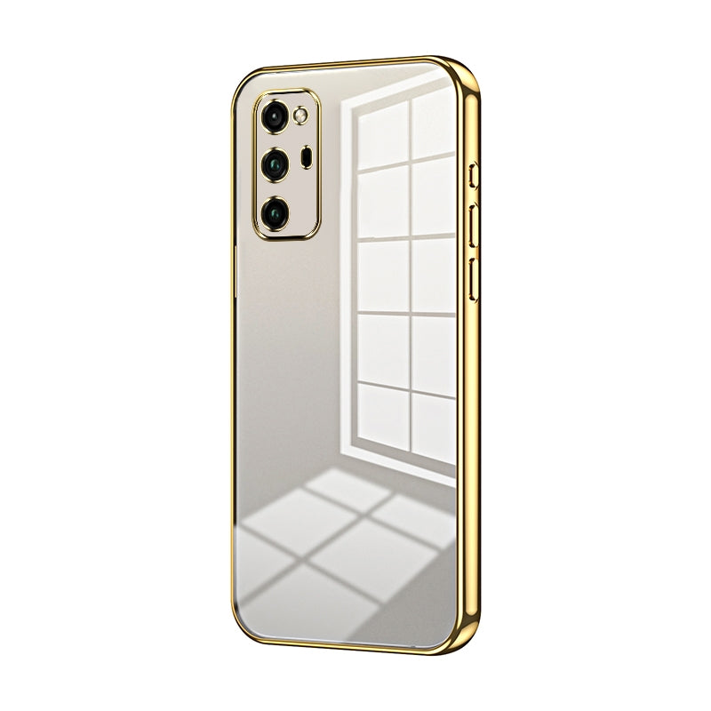 Honor V30 Pro Transparent Fine Hole Phone Case - Crystal Clear Vacuum Plating, Anti-Fingerprint, Shock-Absorbing TPU Frame