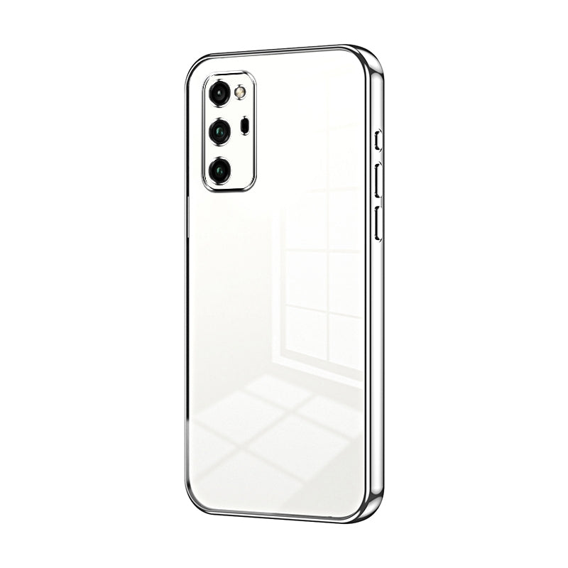 Honor V30 Pro Transparent Fine Hole Phone Case - Crystal Clear Vacuum Plating, Anti-Fingerprint, Shock-Absorbing TPU Frame
