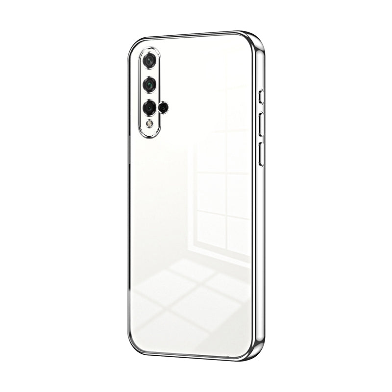 Honor 20S Transparent Fine Hole Phone Case - Crystal Clear Vacuum Plating, Anti-Fingerprint, Shock-Absorbing TPU Frame