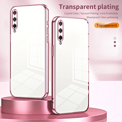 Honor Play 3 Transparent Fine Hole Phone Case - Crystal Clear Vacuum Plating, Anti-Fingerprint, Shock-Absorbing TPU Frame