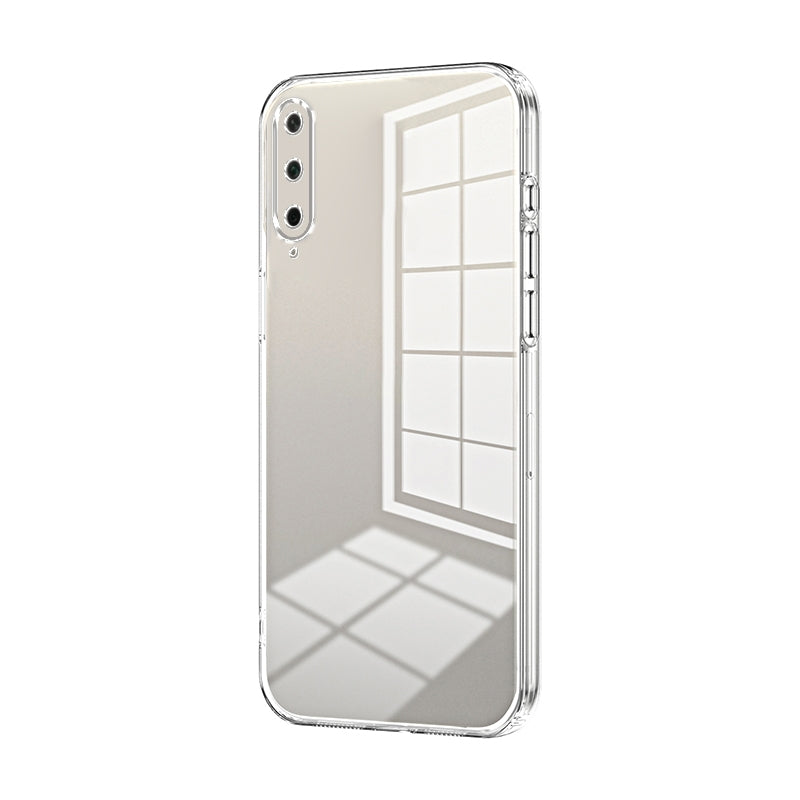 Honor Play 3 Transparent Fine Hole Phone Case - Crystal Clear Vacuum Plating, Anti-Fingerprint, Shock-Absorbing TPU Frame