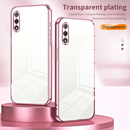 Honor 9X Transparent Fine Hole Phone Case - Crystal Clear Vacuum Plating, Anti-Fingerprint, Shock-Absorbing TPU Frame