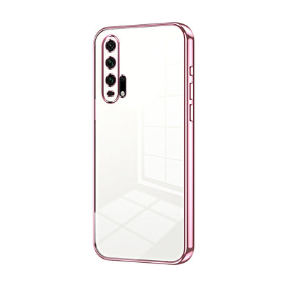 Honor 20 Pro Transparent Fine Hole Phone Case - Crystal Clear Vacuum Plating, Anti-Fingerprint, Shock-Absorbing TPU Frame