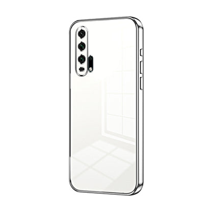 Honor 20 Pro Transparent Fine Hole Phone Case - Crystal Clear Vacuum Plating, Anti-Fingerprint, Shock-Absorbing TPU Frame