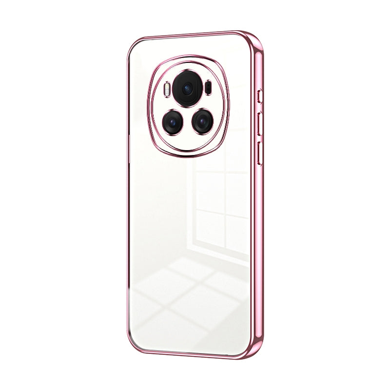 Honor Magic6 Transparent Fine Hole Phone Case - Crystal Clear Vacuum Plating, Anti-Fingerprint, Shock-Absorbing TPU Frame