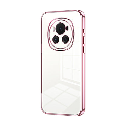 Honor Magic6 Transparent Fine Hole Phone Case - Crystal Clear Vacuum Plating, Anti-Fingerprint, Shock-Absorbing TPU Frame