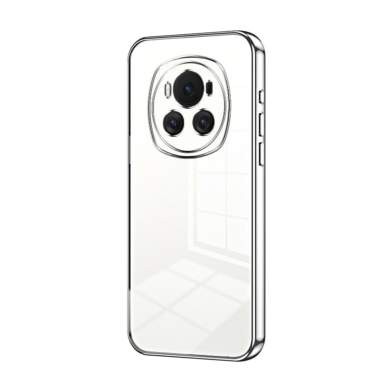 Honor Magic6 Transparent Fine Hole Phone Case - Crystal Clear Vacuum Plating, Anti-Fingerprint, Shock-Absorbing TPU Frame