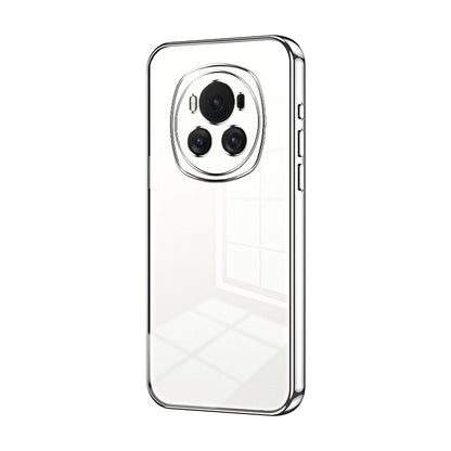 Honor Magic6 Transparent Fine Hole Phone Case - Crystal Clear Vacuum Plating, Anti-Fingerprint, Shock-Absorbing TPU Frame