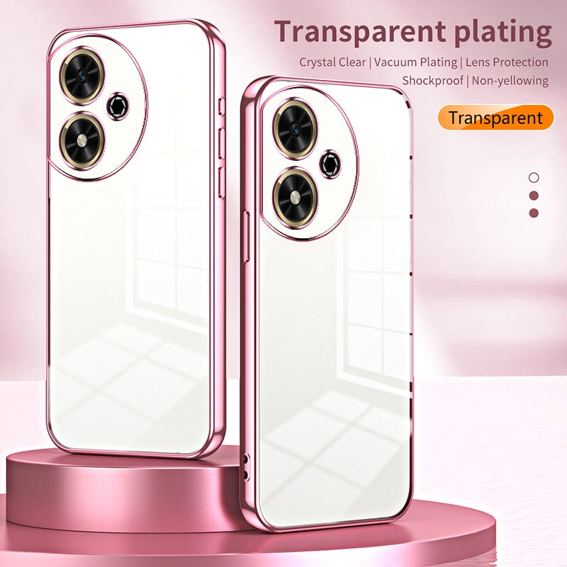 Honor Play 50 Transparent Fine Hole Phone Case - Crystal Clear Vacuum Plating, Anti-Fingerprint, Shock-Absorbing TPU Frame