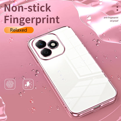 Honor X60i Transparent Fine Hole Phone Case - Crystal Clear Vacuum Plating, Anti-Fingerprint, Shock-Absorbing TPU Frame
