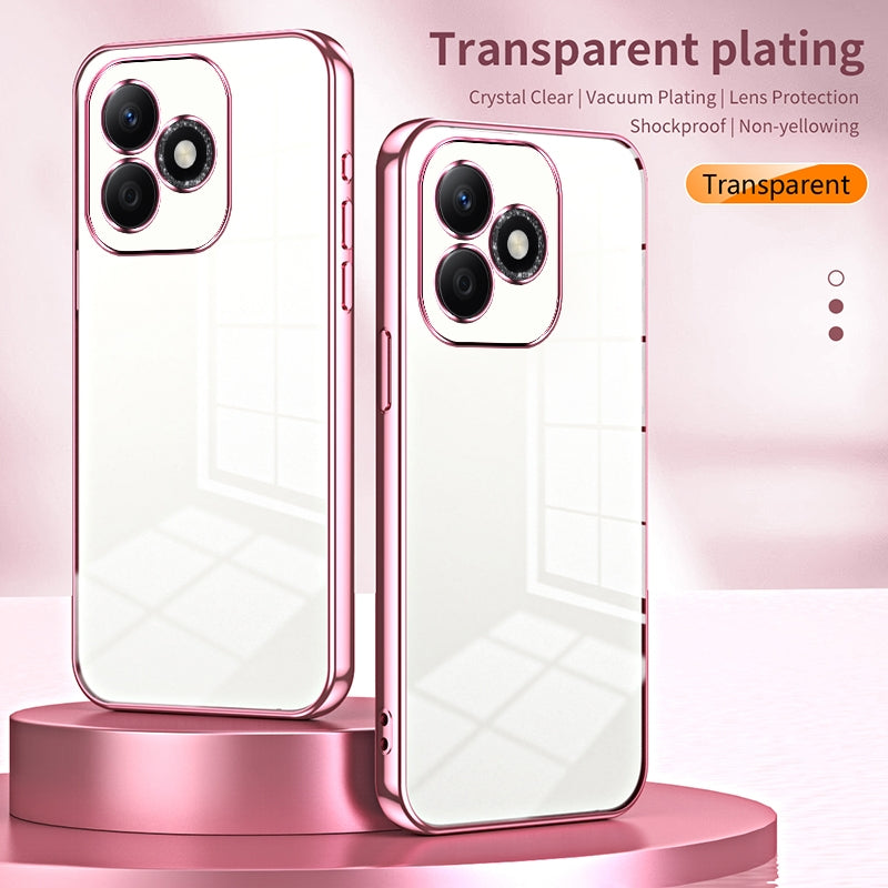 Honor X60i Transparent Fine Hole Phone Case - Crystal Clear Vacuum Plating, Anti-Fingerprint, Shock-Absorbing TPU Frame