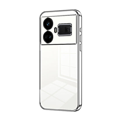 Realme GT5 Transparent Fine Hole Phone Case - Crystal Clear Vacuum Plating, Anti-Fingerprint, Shock-Absorbing TPU Frame