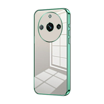 Realme 11 Pro+ Transparent Fine Hole Phone Case - Crystal Clear Vacuum Plating, Anti-Fingerprint, Shock-Absorbing TPU Frame