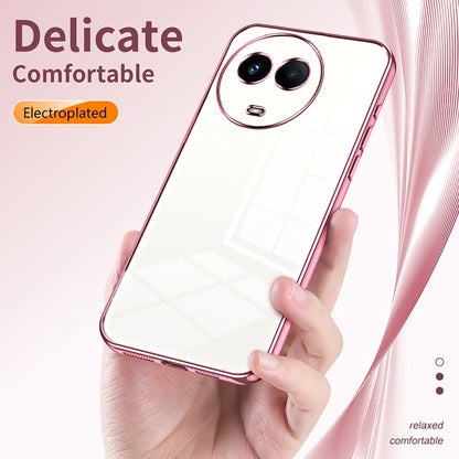 Realme 11 Transparent Fine Hole Phone Case - Crystal Clear Vacuum Plating, Anti-Fingerprint, Shock-Absorbing TPU Frame