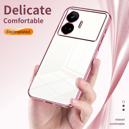 Realme GT Neo 5 SE Transparent Fine Hole Phone Case - Crystal Clear Vacuum Plating, Anti-Fingerprint, Shock-Absorbing TPU Frame