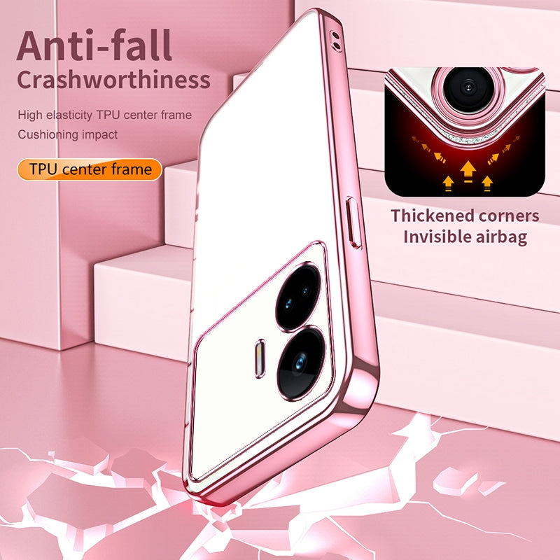 Realme GT Neo 5 SE Transparent Fine Hole Phone Case - Crystal Clear Vacuum Plating, Anti-Fingerprint, Shock-Absorbing TPU Frame