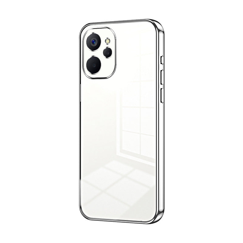 Realme 9i 5G Transparent Fine Hole Phone Case - Crystal Clear Vacuum Plating, Anti-Fingerprint, Shock-Absorbing TPU Frame