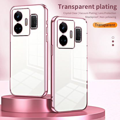 Realme GT Neo 5 Transparent Fine Hole Phone Case - Crystal Clear Vacuum Plating, Anti-Fingerprint, Shock-Absorbing TPU Frame