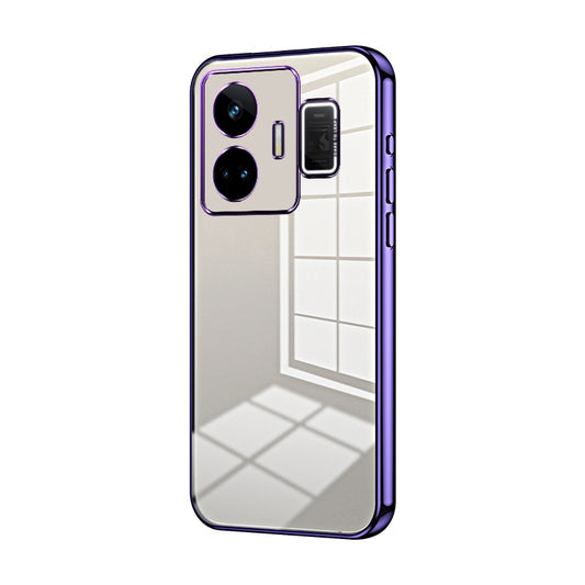 Realme GT3 Transparent Fine Hole Phone Case - Crystal Clear Vacuum Plating, Anti-Fingerprint, Shock-Absorbing TPU Frame