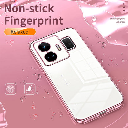 Realme GT Neo 5 Transparent Fine Hole Phone Case - Crystal Clear Vacuum Plating, Anti-Fingerprint, Shock-Absorbing TPU Frame