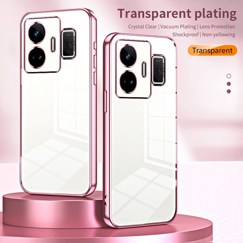 Realme GT Neo 5 Transparent Fine Hole Phone Case - Crystal Clear Vacuum Plating, Anti-Fingerprint, Shock-Absorbing TPU Frame