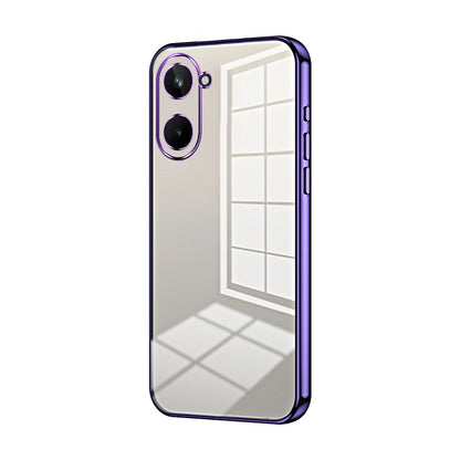 Realme 10 Pro 5G Transparent Fine Hole Phone Case - Crystal Clear Vacuum Plating, Anti-Fingerprint, Shock-Absorbing TPU Frame