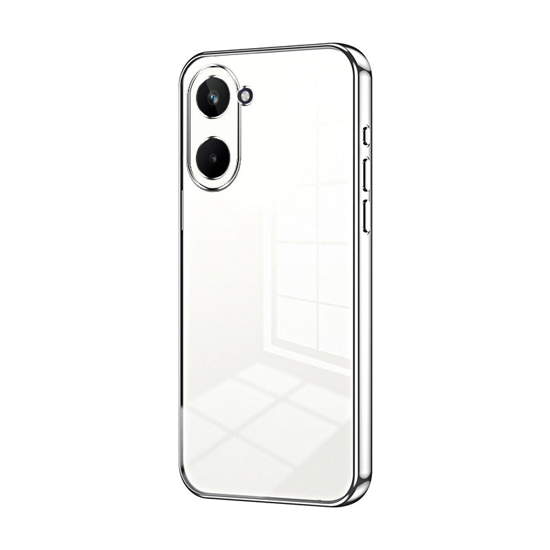 Realme 10 Pro 5G Transparent Fine Hole Phone Case - Crystal Clear Vacuum Plating, Anti-Fingerprint, Shock-Absorbing TPU Frame
