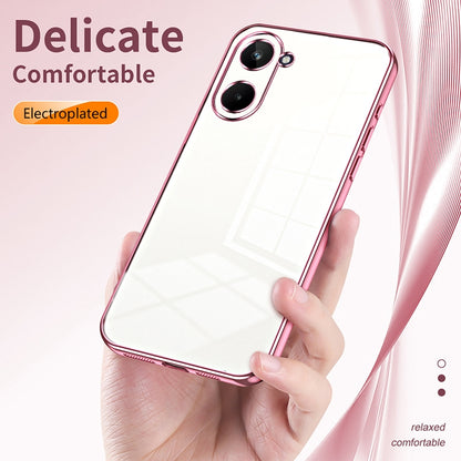 Realme 10 Pro 5G Transparent Fine Hole Phone Case - Crystal Clear Vacuum Plating, Anti-Fingerprint, Shock-Absorbing TPU Frame