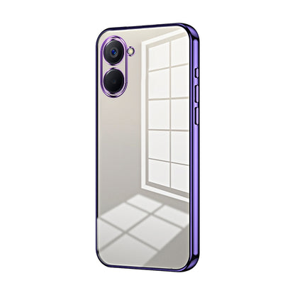 Realme V20 Transparent Fine Hole Phone Case - Crystal Clear Vacuum Plating, Anti-Fingerprint, Shock-Absorbing TPU Frame