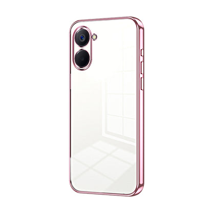 Realme V20 Transparent Fine Hole Phone Case - Crystal Clear Vacuum Plating, Anti-Fingerprint, Shock-Absorbing TPU Frame