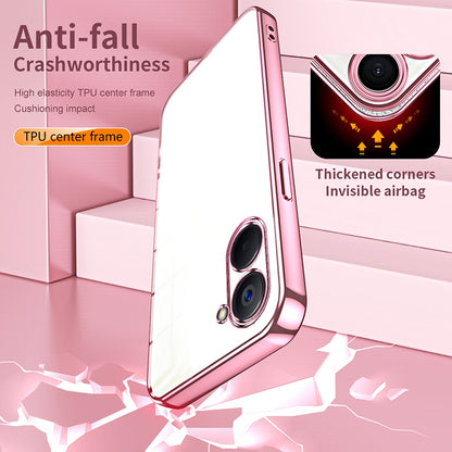 Realme V20 Transparent Fine Hole Phone Case - Crystal Clear Vacuum Plating, Anti-Fingerprint, Shock-Absorbing TPU Frame