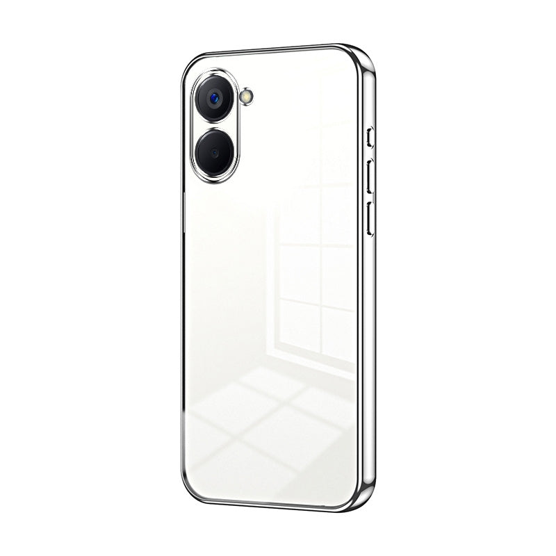 Realme V20 Transparent Fine Hole Phone Case - Crystal Clear Vacuum Plating, Anti-Fingerprint, Shock-Absorbing TPU Frame