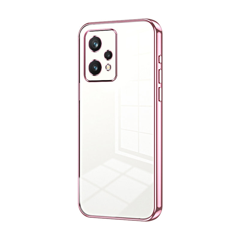 Realme 9 Pro Transparent Fine Hole Phone Case - Crystal Clear Vacuum Plating, Anti-Fingerprint, Shock-Absorbing TPU Frame