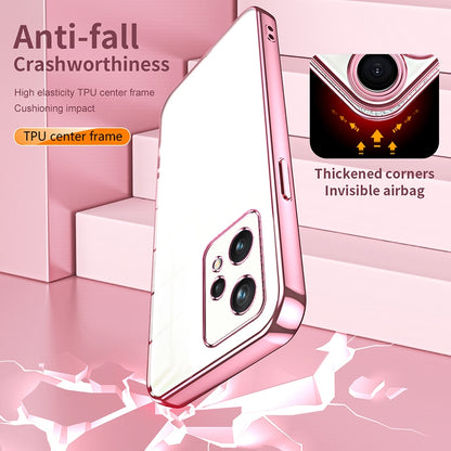 Realme Q5 Transparent Fine Hole Phone Case - Crystal Clear Vacuum Plating, Anti-Fingerprint, Shock-Absorbing TPU Frame