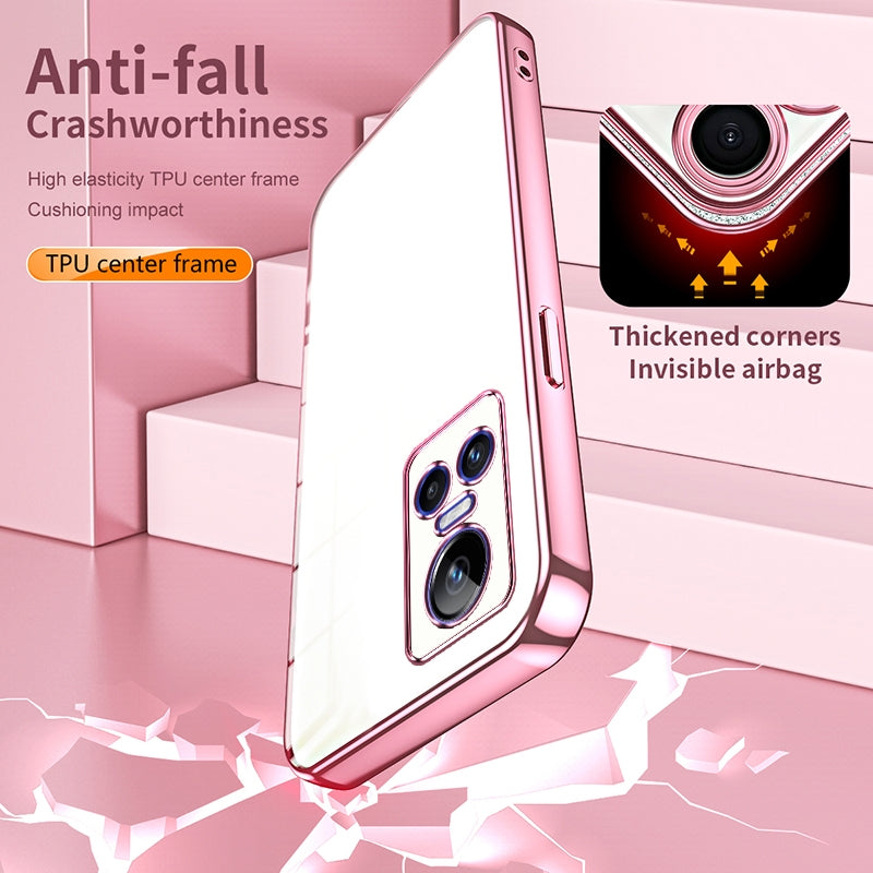 Realme GT Neo 3 Transparent Fine Hole Phone Case - Crystal Clear Vacuum Plating, Anti-Fingerprint, Shock-Absorbing TPU Frame