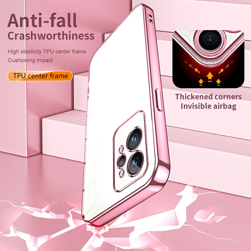 Realme GT2 Pro Transparent Fine Hole Phone Case - Crystal Clear Vacuum Plating, Anti-Fingerprint, Shock-Absorbing TPU Frame