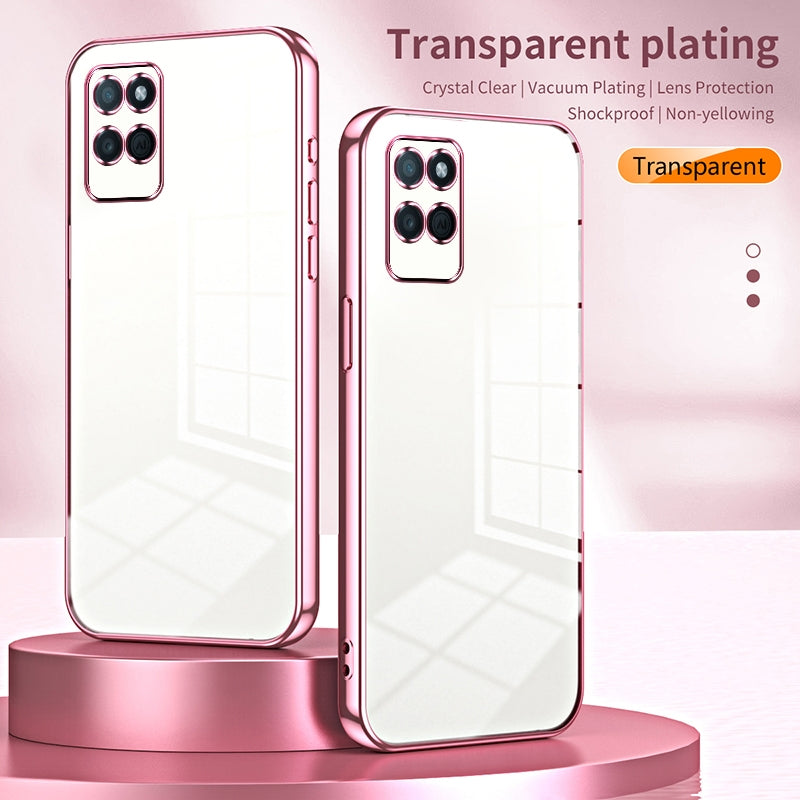 Realme V11s 5G Transparent Fine Hole Phone Case - Crystal Clear Vacuum Plating, Anti-Fingerprint, Shock-Absorbing TPU Frame