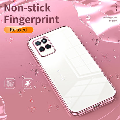 Realme V11s 5G Transparent Fine Hole Phone Case - Crystal Clear Vacuum Plating, Anti-Fingerprint, Shock-Absorbing TPU Frame