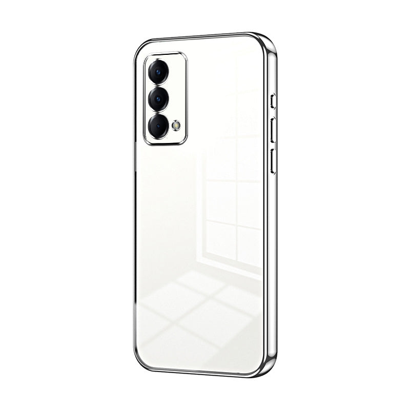 Realme Q3 Pro Carnival Transparent Fine Hole Phone Case - Crystal Clear Vacuum Plating, Anti-Fingerprint, Shock-Absorbing TPU Frame