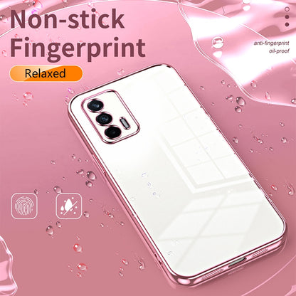 Realme GT 5G Transparent Fine Hole Phone Case - Crystal Clear Vacuum Plating, Anti-Fingerprint, Shock-Absorbing TPU Frame