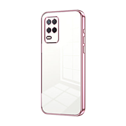 Realme V13 5G Transparent Fine Hole Phone Case - Crystal Clear Vacuum Plating, Anti-Fingerprint, Shock-Absorbing TPU Frame