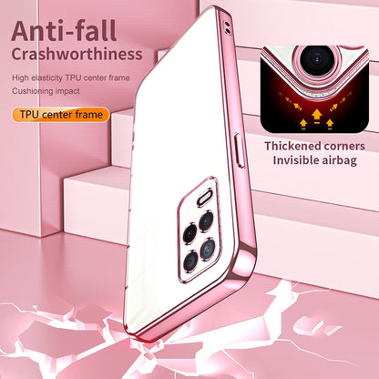 Realme V13 5G Transparent Fine Hole Phone Case - Crystal Clear Vacuum Plating, Anti-Fingerprint, Shock-Absorbing TPU Frame